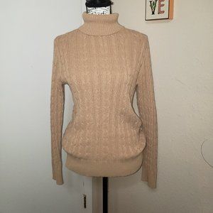 Tan Turtleneck Sweater by St Johns Bay Size L
